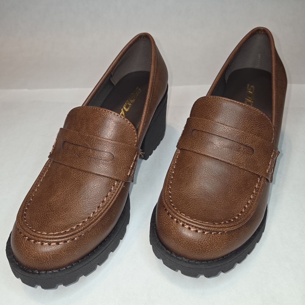 Soda Brown Loafers for Women
